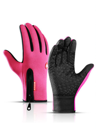 Winter Touch Screen Riding Gloves | Waterproof, Anti-Skid Sports Gloves with Polar Fleece Lining | Motorcycle, Cycling, Outdoor Use