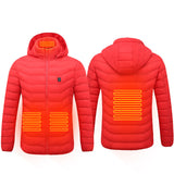 Men's Heated Jacket - USB Electric Thermal Coat with Multi-Zone Heating, Lightweight Winter Jacket with Removable Hood, Sizes S-6XL