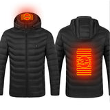 Men's Heated Jacket - USB Electric Thermal Coat with Multi-Zone Heating, Lightweight Winter Jacket with Removable Hood, Sizes S-6XL