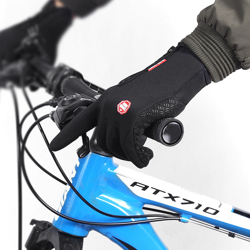 Winter Touch Screen Riding Gloves | Waterproof, Anti-Skid Sports Gloves with Polar Fleece Lining | Motorcycle, Cycling, Outdoor Use