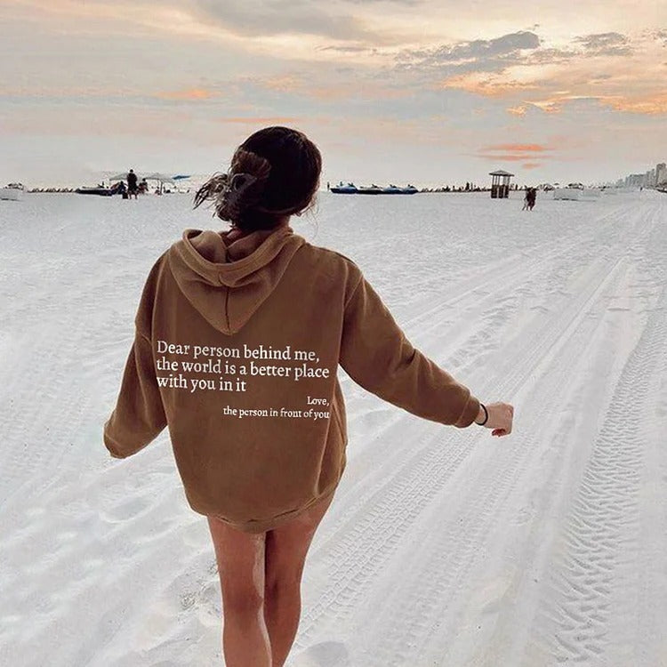 "Dear Person Behind Me" Women's Hoodie - Cozy, Inspirational Unisex Pullover