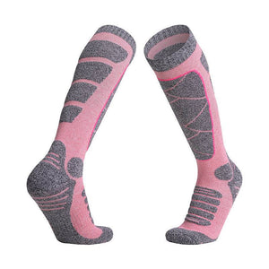 Women's & Men's Winter Sports Socks | Warm Cotton Terry Ski Socks | Non-Slip, Sweat-Absorbent, Anti-Friction, High Cylinder Design - Clothual