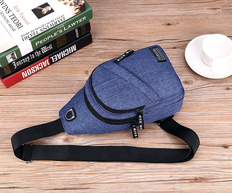 Casual Youth Korean Style Shoulder Bag for Men - Oxford Cloth Messenger Bag with Letter Design & Soft Handle