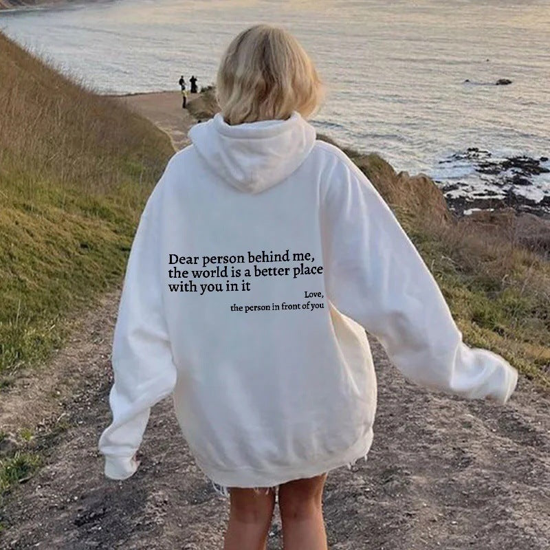 "Dear Person Behind Me" Women's Hoodie - Cozy, Inspirational Unisex Pullover