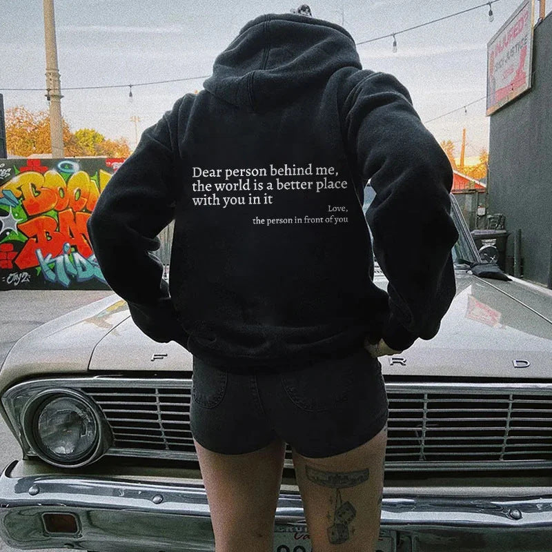 "Dear Person Behind Me" Women's Hoodie - Cozy, Inspirational Unisex Pullover