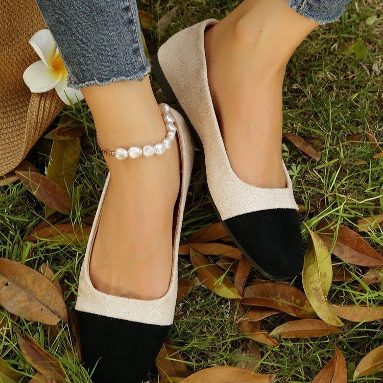 Elegant Low Heel Square Toe Embroidered Shoes – Comfortable & Stylish