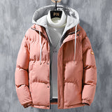 Men's Fashion Hooded Jacket – Winter Windproof Thickened Two-Piece Coat, Casual Sports Cotton Cardigan, Korean Style