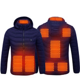 Men's Heated Jacket - USB Electric Thermal Coat with Multi-Zone Heating, Lightweight Winter Jacket with Removable Hood, Sizes S-6XL