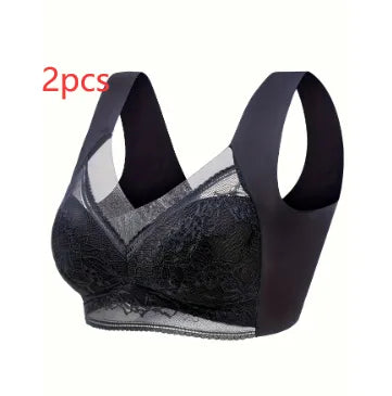 Women's Personalized Lace Bra – Comfortable Nylon Double Shoulder Strap Vest in Multiple Colors & Sizes - Clothual