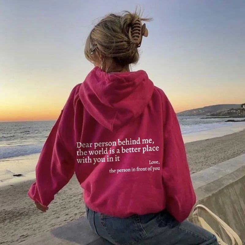 "Dear Person Behind Me" Women's Hoodie - Cozy, Inspirational Unisex Pullover