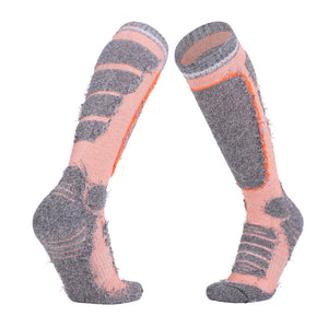 Women's & Men's Winter Sports Socks | Warm Cotton Terry Ski Socks | Non-Slip, Sweat-Absorbent, Anti-Friction, High Cylinder Design - Clothual