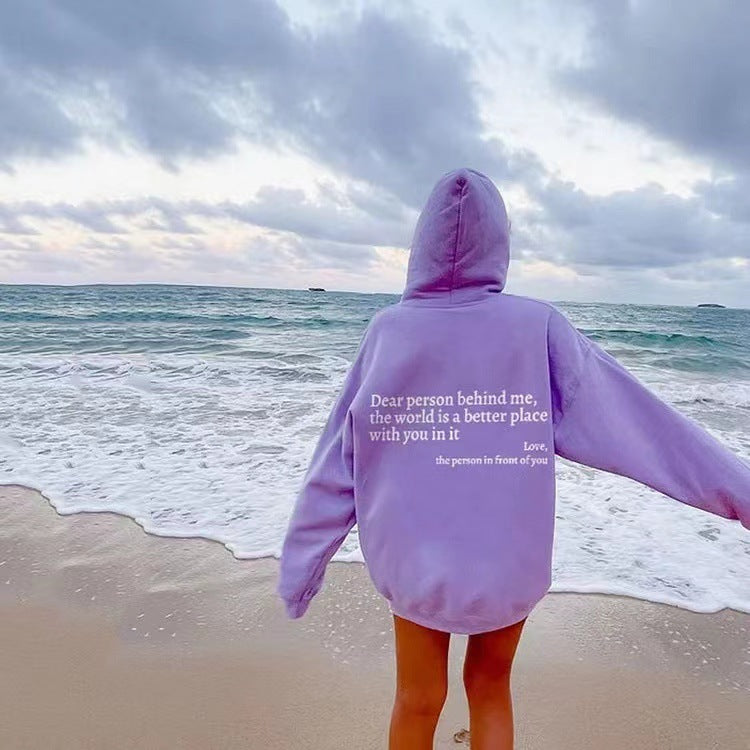 "Dear Person Behind Me" Women's Hoodie - Cozy, Inspirational Unisex Pullover