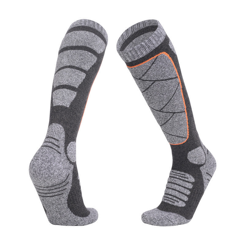 Women's & Men's Winter Sports Socks | Warm Cotton Terry Ski Socks | Non-Slip, Sweat-Absorbent, Anti-Friction, High Cylinder Design - Clothual