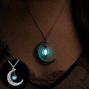 Fashion Moon Luminous Pendant Necklace for Women – Glowing Healing Stone