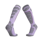 Women's & Men's Winter Sports Socks | Warm Cotton Terry Ski Socks | Non-Slip, Sweat-Absorbent, Anti-Friction, High Cylinder Design - Clothual