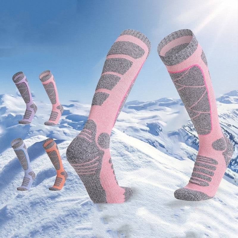 Warm cotton socks for winter sports, non-slip, perfect for skiing and outdoor adventures